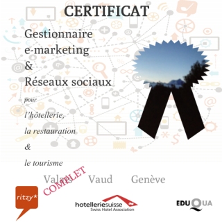 Formation certificat etourisme marketing reseaux sociaux suisse romande COMPLET valais